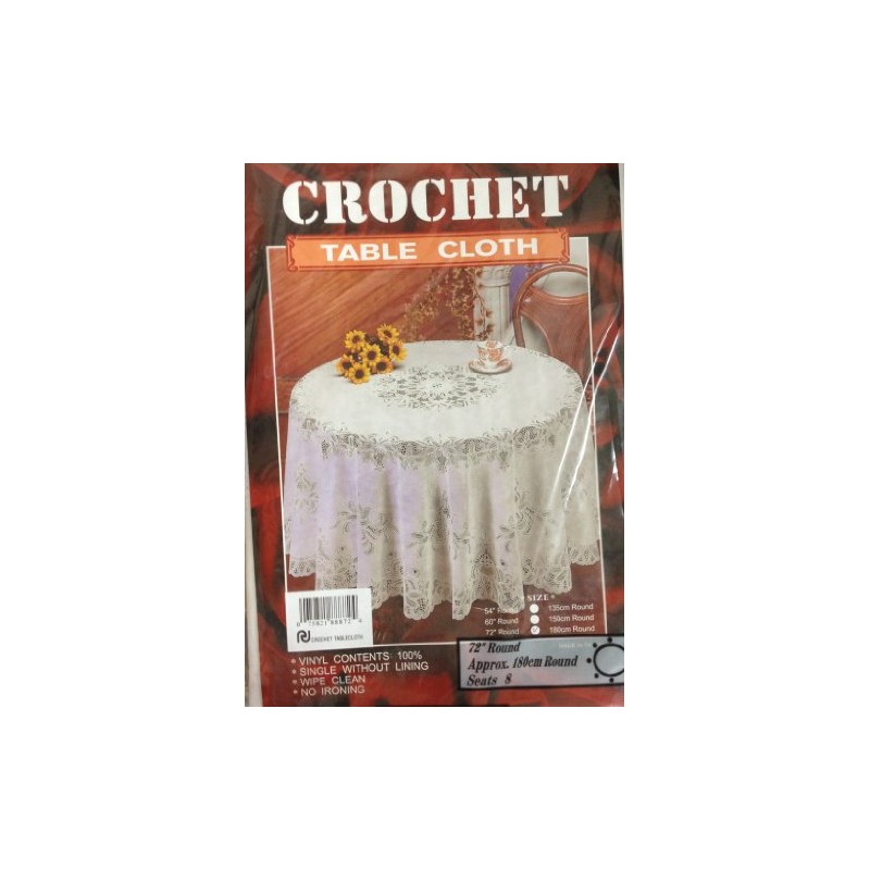 Crochet Vinyl Tablecloth (72"Round)