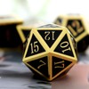 Haxtec DND Metal Dice Set D&D Gold Black Metal Dice