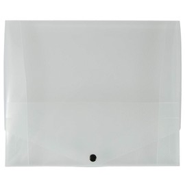 JAM PAPER Plastic Portfolio - Snap Closure - Medium - 10 x 12 1/2 x 3/4 - Clear - Sold Individually