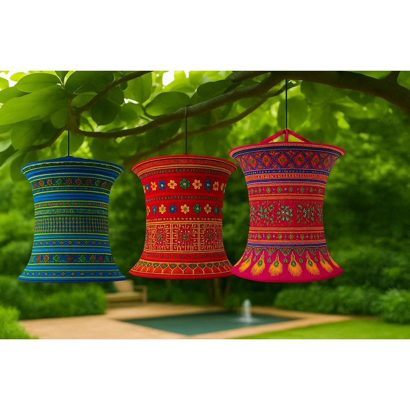 Asian Fabric Lanterns Ethnic Style Lanterns Handmade Vietnamese Lapions Wedding