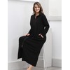 COLORFULLEAF Women's Zip Up Robes Long Sleeve Hooded Fleece Bathrobe