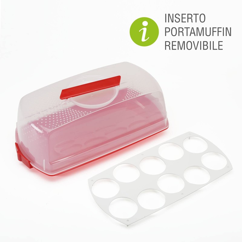 Cosmoplast Süßigkeitentür, Plumcake, Käse, mit Gitter für Muffin, zum Transport,