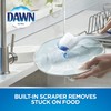 Dawn Dish Brush with Soft Nylon Bristles and Scraper, Blue/White
