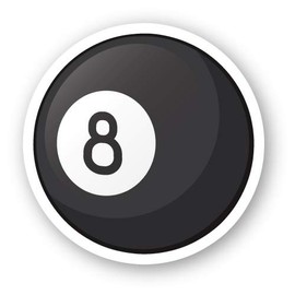 Squiddy Billiards Eight Ball 8 Pool - Vinyl Sticker Decal for Phone, Laptop, Water Bottle (3" Wide)