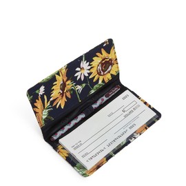Vera Bradley Funda de chequera de algodón para mujer, Girasoles - Algodón reciclado, Talla unica