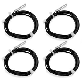 4pcs NTC 10K 3950 Thermistor 1 M, 10K Thermistor Temperature Sensor Probe, Stainless Steel 3950 NTC 10K Temp Sensor Probe use for Water Dispenser/Refrigerators/Freezers,etc.