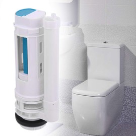 Oumefar Toilet Flush Valve, ABS Two-Button Filling Valves Water-Saving Durable Flush Cistern Valve G1/2 Bathroom Water Outlet Valve Durable Easy to Install Accessories (25cm)