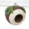 AIMALL Coconut Shell Bird Nest with Colourful Braided Rope and