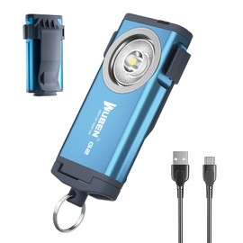 WUBEN G2 LED Mini Flashlights, 500 Lumens Small EDC Flashlight Keychain, 5 Modes Rechargable Handheld Pocket Torch with High Lumens for Camping, Outdoor, Emergency, Everyday Flashlights(Blue)