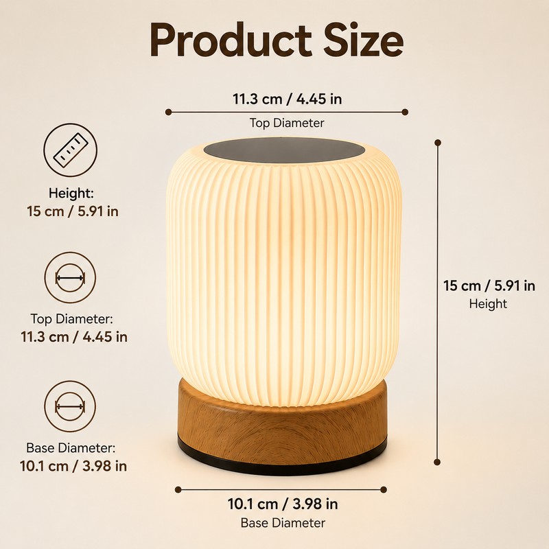 Cordless Touch Desk Lamp for Bedroom and Office – Rechargeable