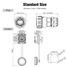 RJ45 Ethernet Waterproof Connector, Cat6 Industrial Network Connector, 8P8C Dual Port Aviation Connector, IP68 Waterproof Signal Connector for Home and Industrial Applications