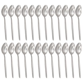 Argon Tableware Economy Stainless Steel Dessert Spoons - 19cm - Pack of 24 - Silver Dining Table Spoon High Polished Soup Spoons Dishwasher Safe 24-Piece Dinner Spoons Cutlery Set