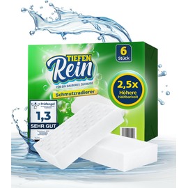 Dirt Eraser Pack of 6 Eraser Sponge with 2.5X Higher Durability | Extra Durable Dirt Eraser Sponge | Magic Eraser Removes Dirt on Walls, Shoes, Kitchen and Bathroom