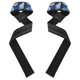 Lovely Blue ROCKETS Planet Fitness - Correas de levantamiento de pesas antideslizantes de 26 pulgadas, para levantamiento de pesas, levantamiento de peso, ejercicio, entrenamiento de fuerza, guantes