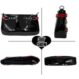 RILGOU Y2K Vintage Grunge Gothic Kawaii Insert Pin Display Rivet Studded Chain Adjustable Cross-Body Bag Ita Bag