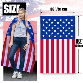 Anley American Flag Cape 3 x 5 FT - USA Flag Cape for Independence Day, 4th of July, Memorial Day Celebrations - Patriotic Flag Costume Cloak for Adults and Kids