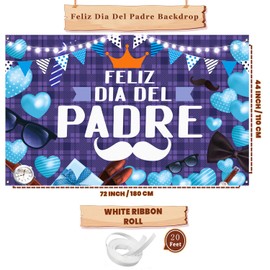 Feliz Dia Del Padre Banner Backdrop Dia Del Padre Background for Father’s Day Dia Del Padre Party Decorations, 71 x 43 Inches