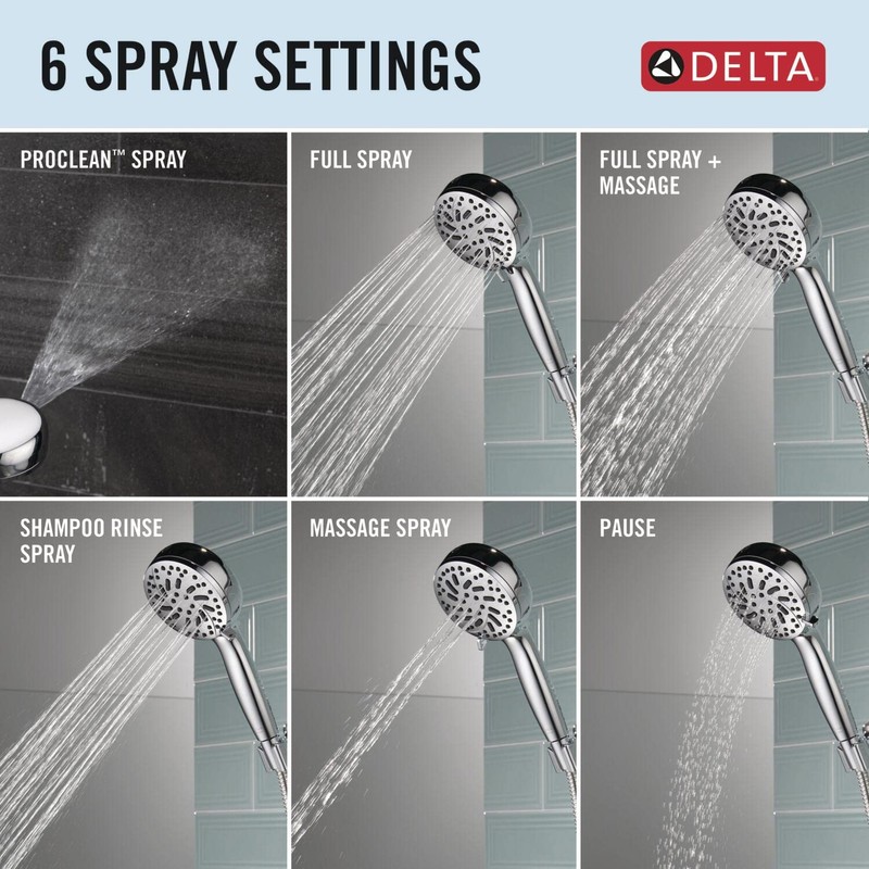 Delta Faucet ProClean Chrome Shower Head with Handheld, Showerhead with