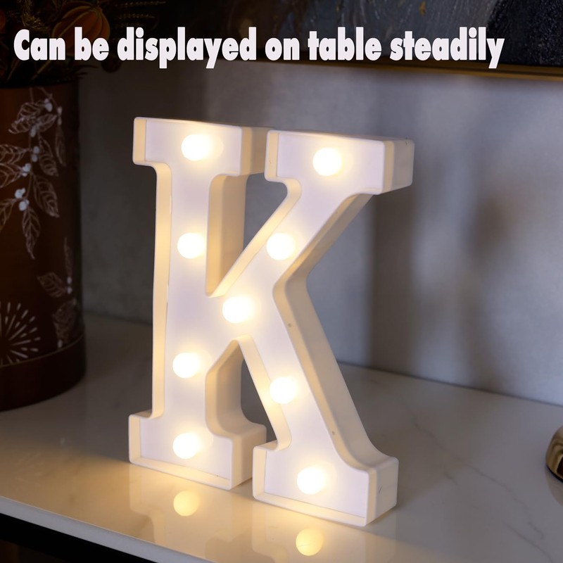 DyingSwan Led Light Up Letters, 26 Alphabet Marquee Letter Lights,