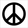 AMA SHOP PRESPACED STICKER PEACE SYMBOL BLACK PVC FOR WALL