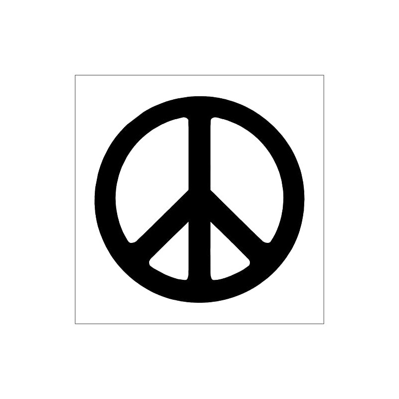 AMA SHOP PRESPACED STICKER PEACE SYMBOL BLACK PVC FOR WALL