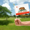 QQSD California Small Flag Stick Mini Hand Held Flags -
