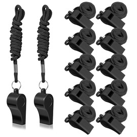 Hpmjz 12 Stück Trillerpfeife Sportpfeifen Kunststoff Pfeife mit Schlüsselband Schiedsrichterpfeife Plastik Pfeifen für Trainer Schiedsrichter Offizielle Rettungsschwimmer Fußball Hundetraining