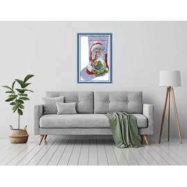 Amiiba Stamped Cross Stitch Kits, Santa Claus Christmas Stocking Tree DIY 11CT 19.2x27.9 inch (Crystal Ball)