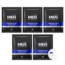 5 Pcs Men's Face Mask,Moisturizing Facial Sheet Masks for Men,Hydrating Face Mask Sheets Set For All Skin Types(X)