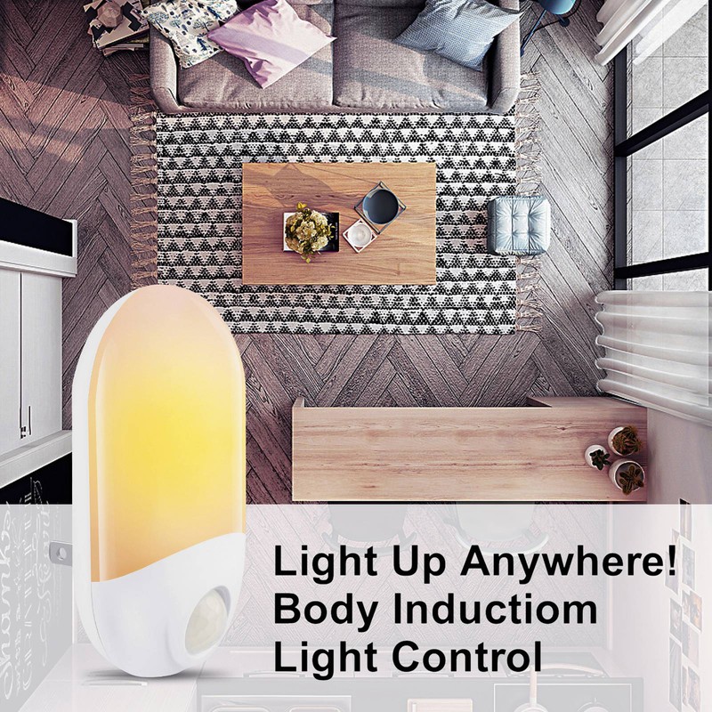 LED Night Light Intelligent Human Body Sensor PlugIn Lamp for
