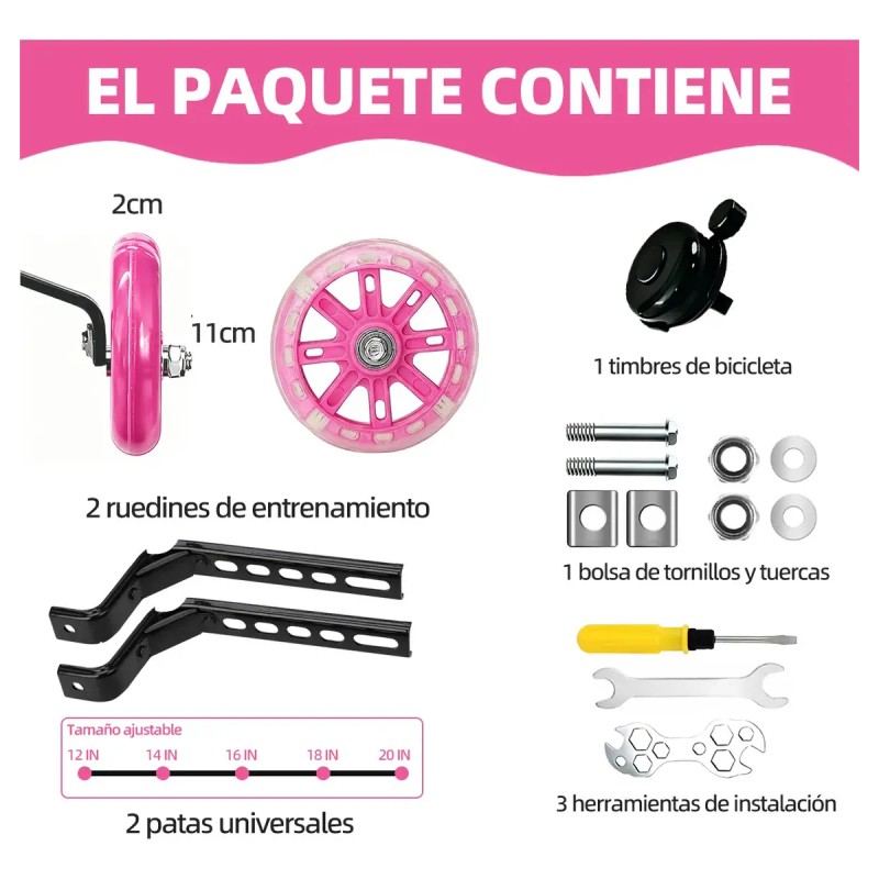 Rueditas para bicicleta ninos Mirrend llantas entrenadoras 12 14 16