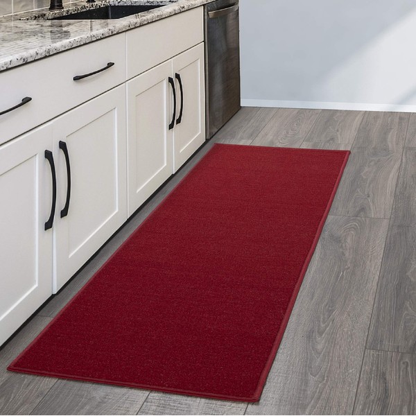 Ottomanson Ottohome Solid Rug, 20" x 59", Red
