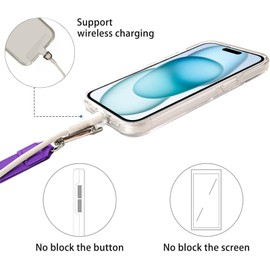 MOLOPPO Phone Lanyard - 1 Pack with 21.65 in Adjustable Neck Straps, 1 Phone Clips; Anti-Theft Crossbody Lanyard for women,Purple
