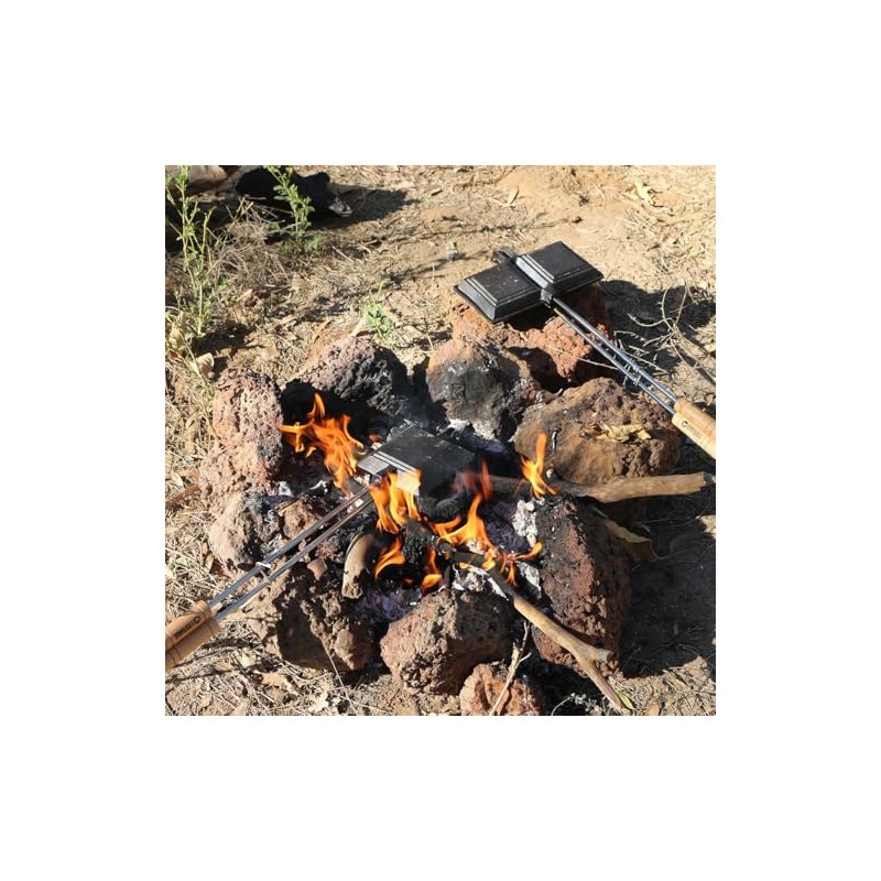 Wildtrak 39cm Single Jumbo Jaffle Iron Camping Cookware - Black