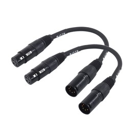 WJSTN 3 pin XLR Female to 5 pin XLR Male Audio Cable DMX-512 XLR 5 Pin Male to XLR 3 Pin Female Adapter (6inch / 2Pack)