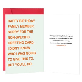 IDU Funny Birthday Card，Birthday Card Gifts for Women Men Family Member Sister Brother Niece Nephew Uncle Aunt，Humorous Non-Specific Bday Decorations & Gifts for All Relatives with Witty Design