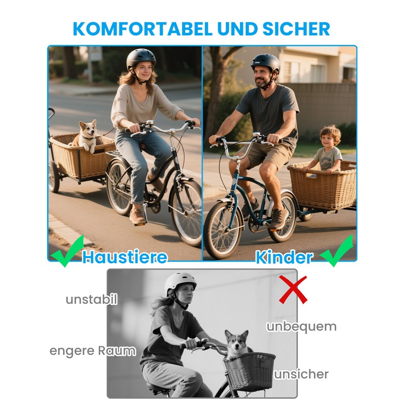 COICER rimorchio, rimorchio per bicicletta, rimorchio per cani per bicicletta