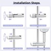 Alyvisun Shower Head Holder with 2 Hooks, Adjustable Shower Holder