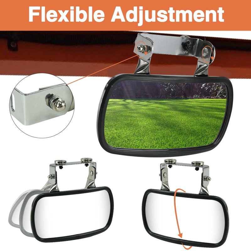 8" x 4" Universal Magnetic Tractor Mirror Stainless Steel Convex