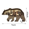Zagxuade Wooden Brown Bear Decor with Light, Forest Animals Table