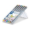 Staedtler 30803S2SB6 Rollerball Pigment Liner, Set of 6 Colors, 0.3mm