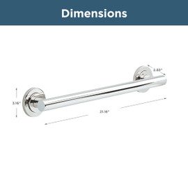 Franklin Brass Voisin (1-Pack) 18' ADA Grab Bar Bathtub Handle Safety Grip in Bright Stainless Steel 1-1/4' diameter Wall Mount Shower Handicap VOI5918-BS