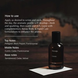 Aesop Eidesis Eau De Parfume | Woody, Spicy, and Ambery Scent with Black Pepper, Frankincense, and Sandalwood | 1.69 oz