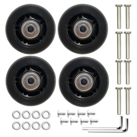 Ashuxxn Pack of 4 Luggage Replacement Wheels Rubber Replacement Wheels Suitcase Replacement Wheels Luggage Case Wheel Rubber Swivel Castors Suitcase Wheels Replacement Wheels Universal Luggage