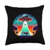 Spider Spooky Abducted Alien Spacecraft Abduction Tarantula Throw Pillow