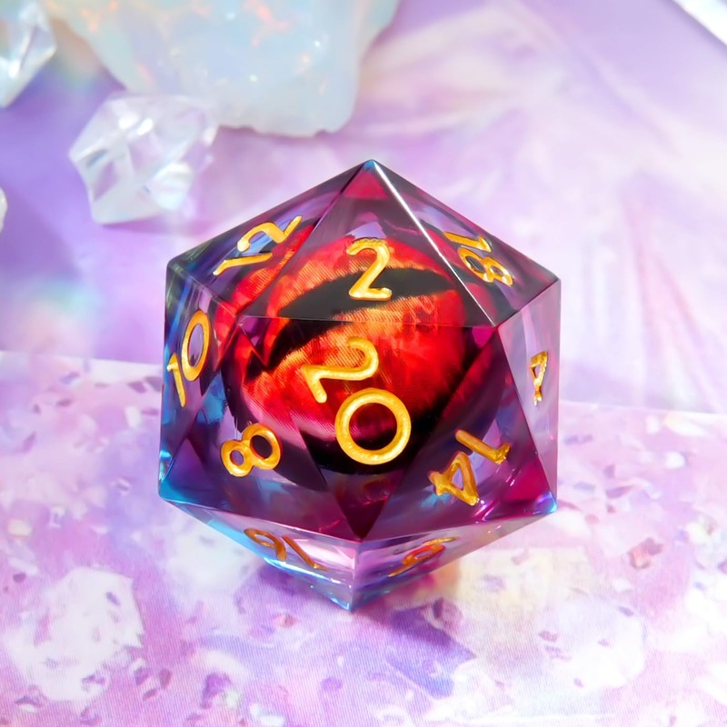 Single Liquid core D20 DND Dice-22MM Dargon Eye 20 sideds