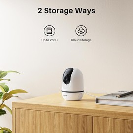 WUUK 4MP Indoor Security Camera for Home Surveillance, Wi-Fi Home Security Pets, Motion Detection and Tracking, Night Vision, Two-Way Audio, Compatible with Alexa and Google