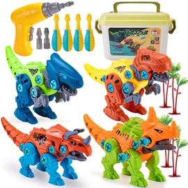 Jasonwell Kids Building Dinosaur Toys - Boys STEM Educational Take Apart Construction Set Learning Kit Creative Activities Games Birthday Gifts for Toddlers Girls Age 3 4 5 6 7 8 Years Old (4PCS)