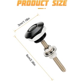 Yharnamite 4 Pcs Car Hood Pins Kit, Universal Aluminum Vehicle Hood Pins, Bumper Quick Release Latch, License Plate Lock Clip, Push Button Bonnet Kit for Car, Truck, SUV (Black)