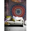 raajsee Blue Orange Tapestry Mandala Wall Hangings, Indian cotton Throw